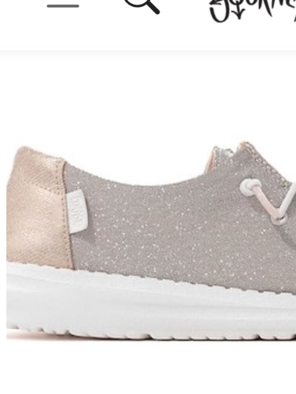 HEY DUDE Womens Wendy Glitter Shoes Size 9 NWT Sparkle Loafers WIDE - Picture 7 of 8